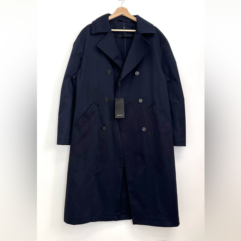 NWT Zara Navy Trench Coat